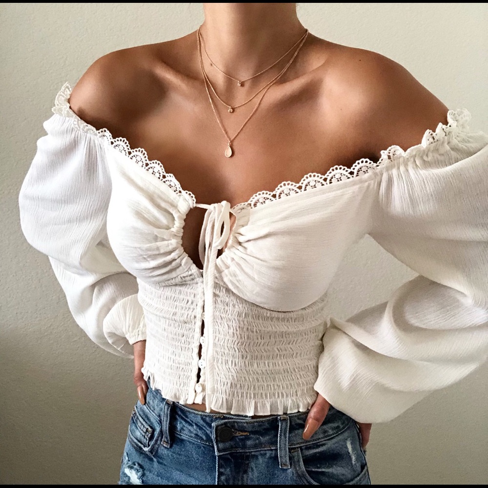 NEW White Boho Top